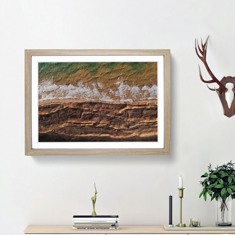 The Earth Tones - Picture Frame Graphic Art Print, Oak Framed, 48cm H x 65cm W x 2cm D