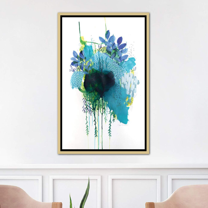 « floral study iii » par clair bremner-print, H 40 po x l 26 po x P 1,5 po, Toile encadrée d'or
