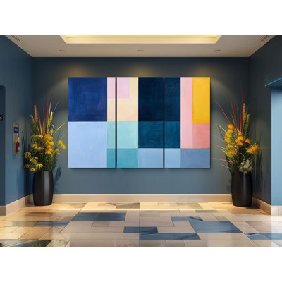 «Triptych Canvas Wall Art», art mural triptyque abstrait coloré