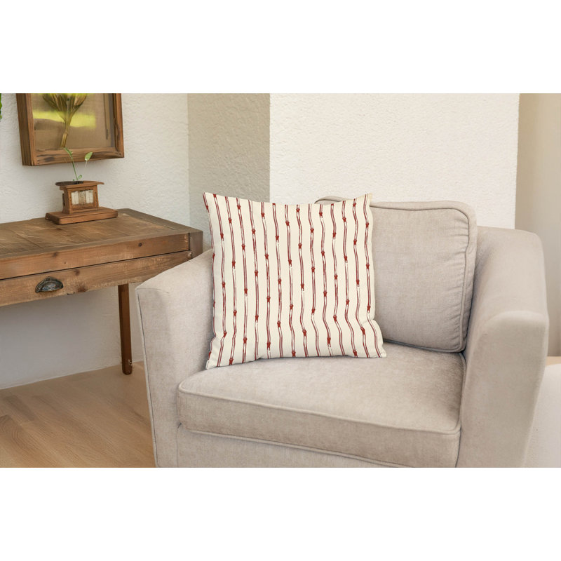 Coussin décoratif en bambou, Brique d'argile, Carré 18 po