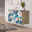 Buffet, armoire de rangement de cuisine avec 2 portes, motifs de carreaux multicolores bleu et rose, console pour salle à manger L 35 po x l 18 po x H 29 po-130467312
