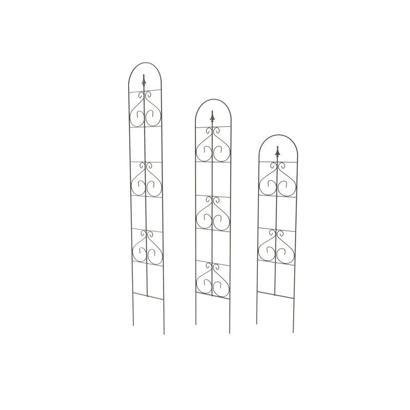 Aquilina 30cm W Metal Arched Trellis, 140cm H x 30cm W x 1cm D