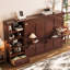 Grand lit escamotable avec rangement réglable, tablette et tiroir - Lit escamotable mural peu encombrant pour petites pièces, noyer-1302101910