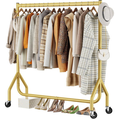 Rolling Heavy Duty Clothes Rack With Wheels