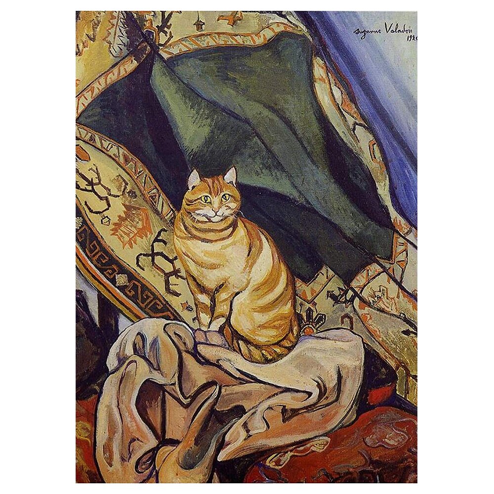 Leinwandbild Raminou sitzt auf einem Stoff von Suzanne Valadon