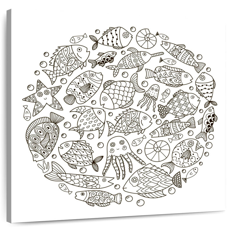 Cercle de poissons Ashelle, H 10 po x l 10 po