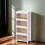 4 Tier Stackable Storage Bins Containers With Wheels For Home Living Room Office Closet