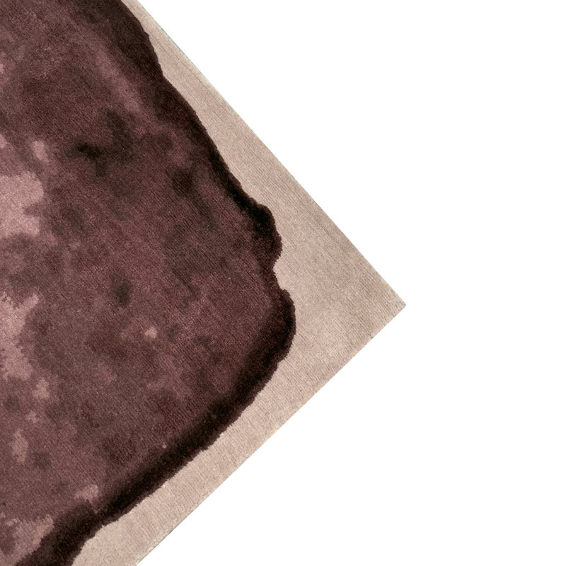 Contemporary Tibetan Wool Rug, Plum, Rectangle 8' x 10'