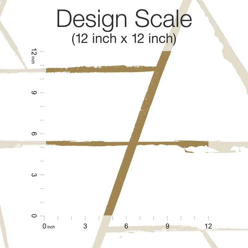 Geometric Wallpaper Double Roll, Gold Metallic