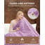 Couverture chauffante électrique double avec double commande – Doublure épaisse en sherpa, lavable, 157 x 213 cm, violette