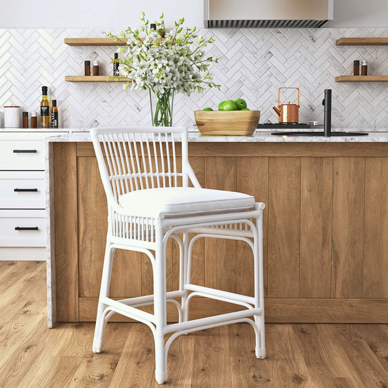 Tabouret de bar Barkley, Blanc