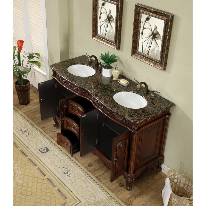 Meuble-lavabo double 60 po x 22 po x 36 po