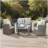 4-Piece All Weather Wicker Patio Conversation Set with Gray Cushions and Glass Table-1209945676