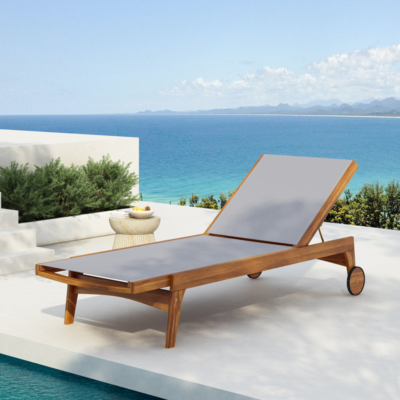 OUTDOOR CHAISE LOUNGE, Gray/Natural