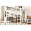 Lit mezzanine en métal robuste avec garde-robe élégante, bureau et rangement, espace confortable blanc-1485798376