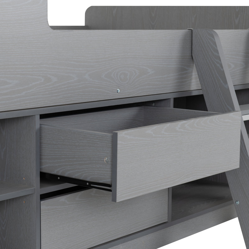Saskia Single (3') Mid Sleeper, Grey