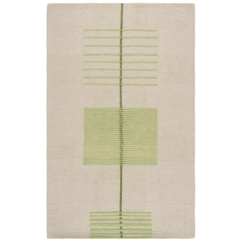 Genre 204% laine touffetée à la main; Tapis abstrait 15% coton, Rectangle 6 pi x 9 pi