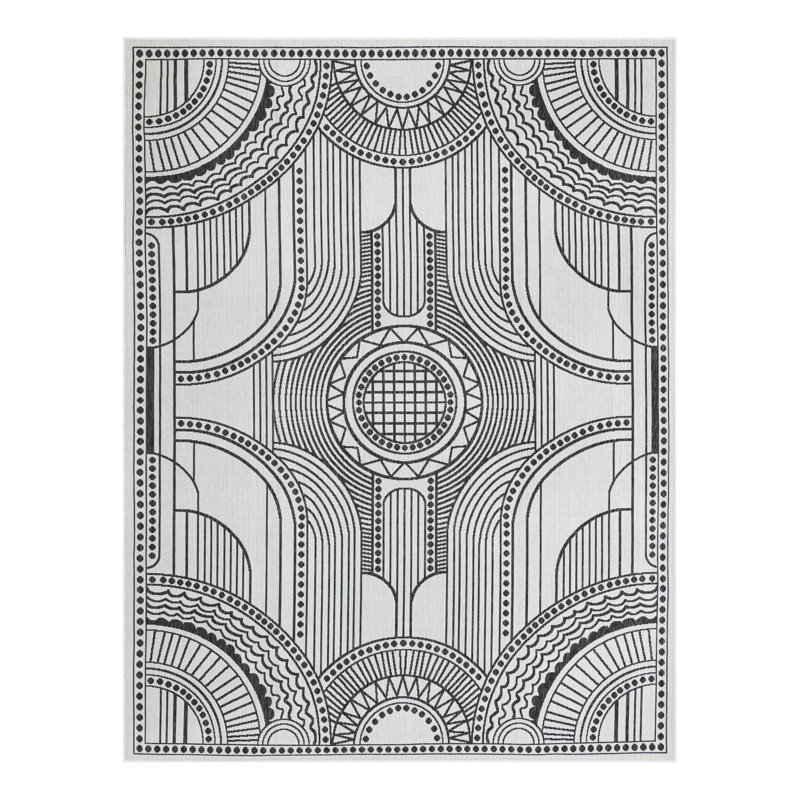 Geometric Indoor / Outdoor Rug, Rectangle 9' x 12'