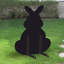 « pâques », lapin de jardin en bois