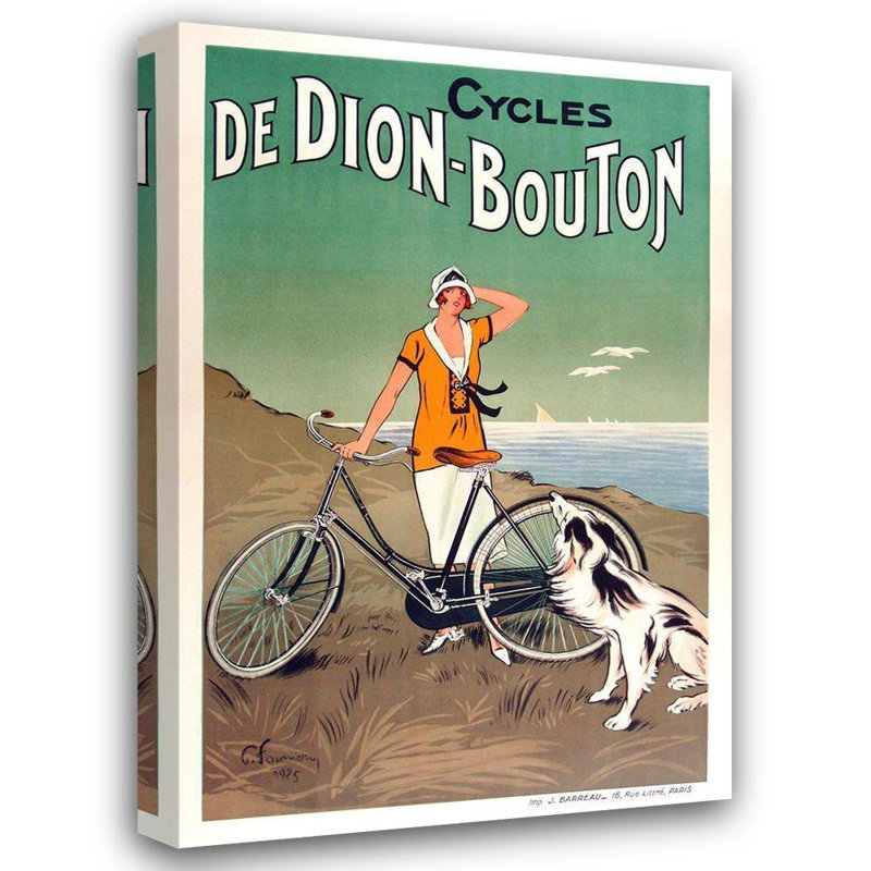 Toile tendue avec châssis Lark Manor ™, collection Apple Vintage: Cycles De Dion Bouton