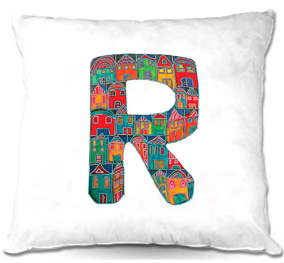 Couch Alphabet Letter A Square Pillow Cover & Insert DiaNoche Designs
