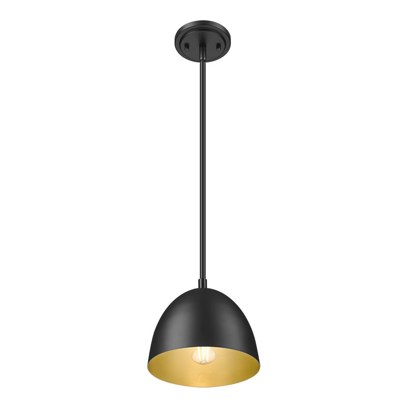 Alyvia 8 inch Matte Black 1 Light Pendant, Matte Black