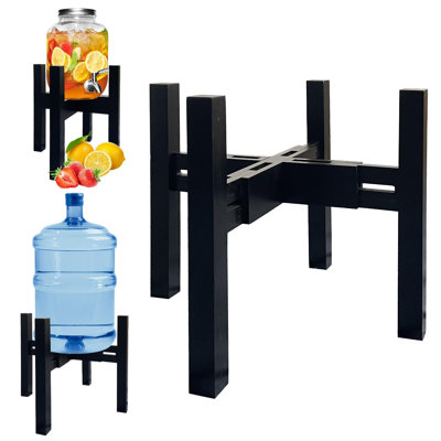 Adjustable Drink Dispenser Holder (6-11 Inch), Water Dispenser Stand - Fit Beverage Dispenser, 1-2 Gallon Glass Water Jar, 3-5 Gallon Water Jug Container, Black