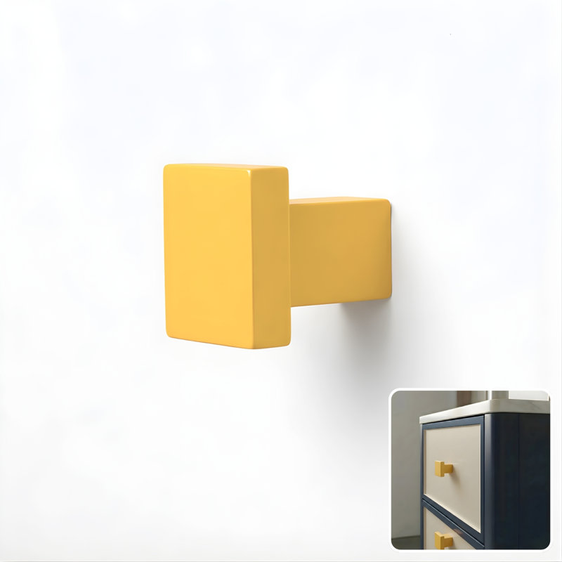 ROUS Hardware Art Deco Square Knob, Sunflower (Yellow)