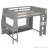 Wood Gaming Loft Bed with Desk, Multi-storage Shelves, LED and a Hanging Clothes Rack-1192254023