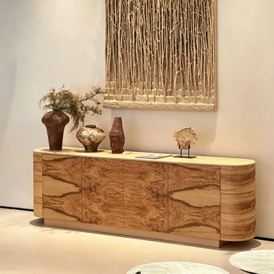 Buffet 55,5 po en frêne massif à 4 portes au fini naturel