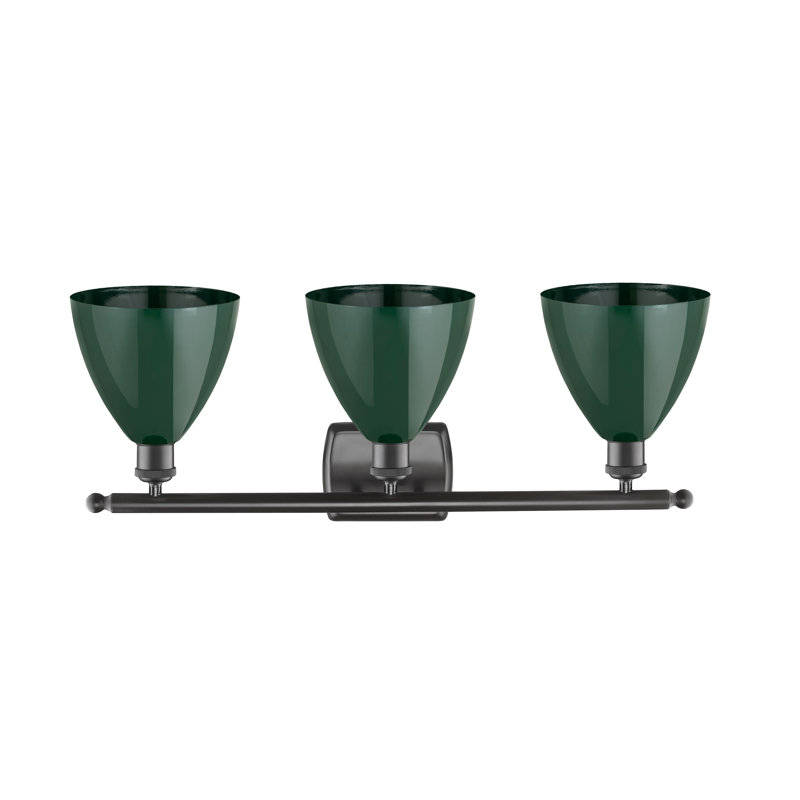 Éclairage pour meuble-lavabo à intensité variable 3 lumières Amylee, Vert, Bronze huilé