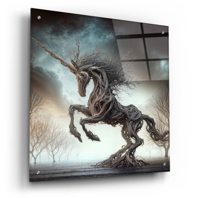«Driftwood Unicorn» par KIR.DART, art mural en verre acrylique