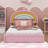 Princess Upholstered Platform Bed Rainbow Velvet Storage Drawer-1909512257