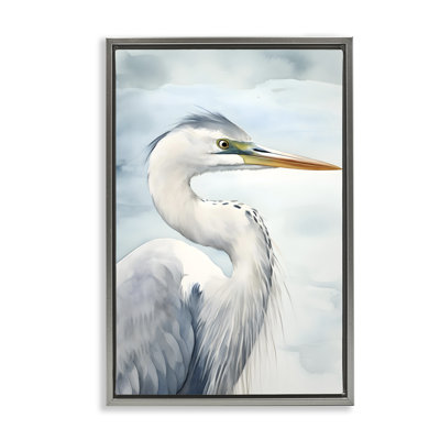 Toile flottante encadrée Serene Beach Bird par Petal Prints Design