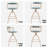  Karl Home Blue Snow Linen Fabric Swivel Bar Stool Set of 2