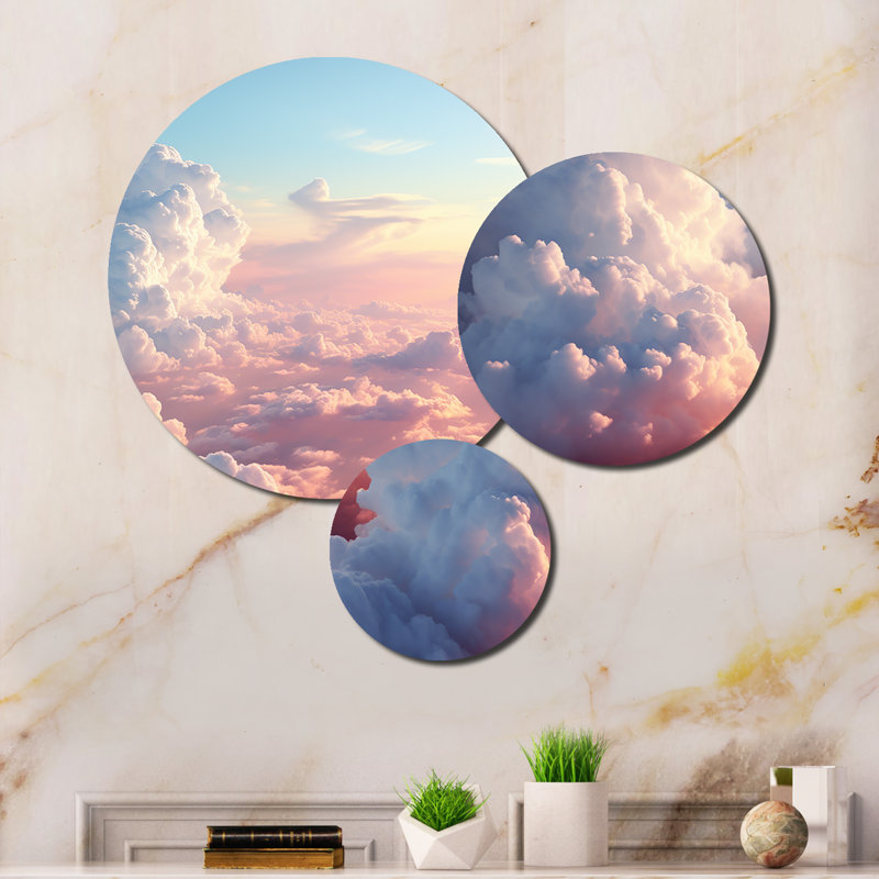 Ensemble de 3 décorations murales en toile 3 nuages