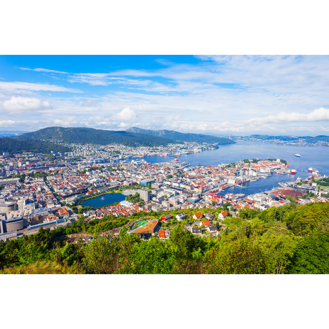 Bergen Aerial View - Wrapped Canvas Print