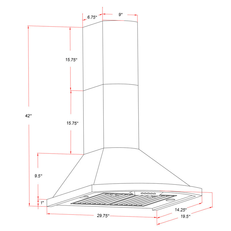 30-in 343-CFM Convertible Black Stainless Steel Wall-Mounted Range Hood with Carbon Filters