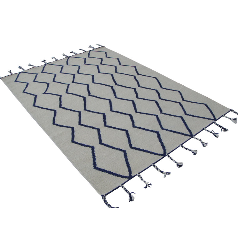 Trumbull Rectangle Geometric Hand Woven Kilim Area Rug, Rectangle 200 x 290cm