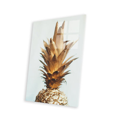 The Gold Pineapple Print On Acrylic Glass