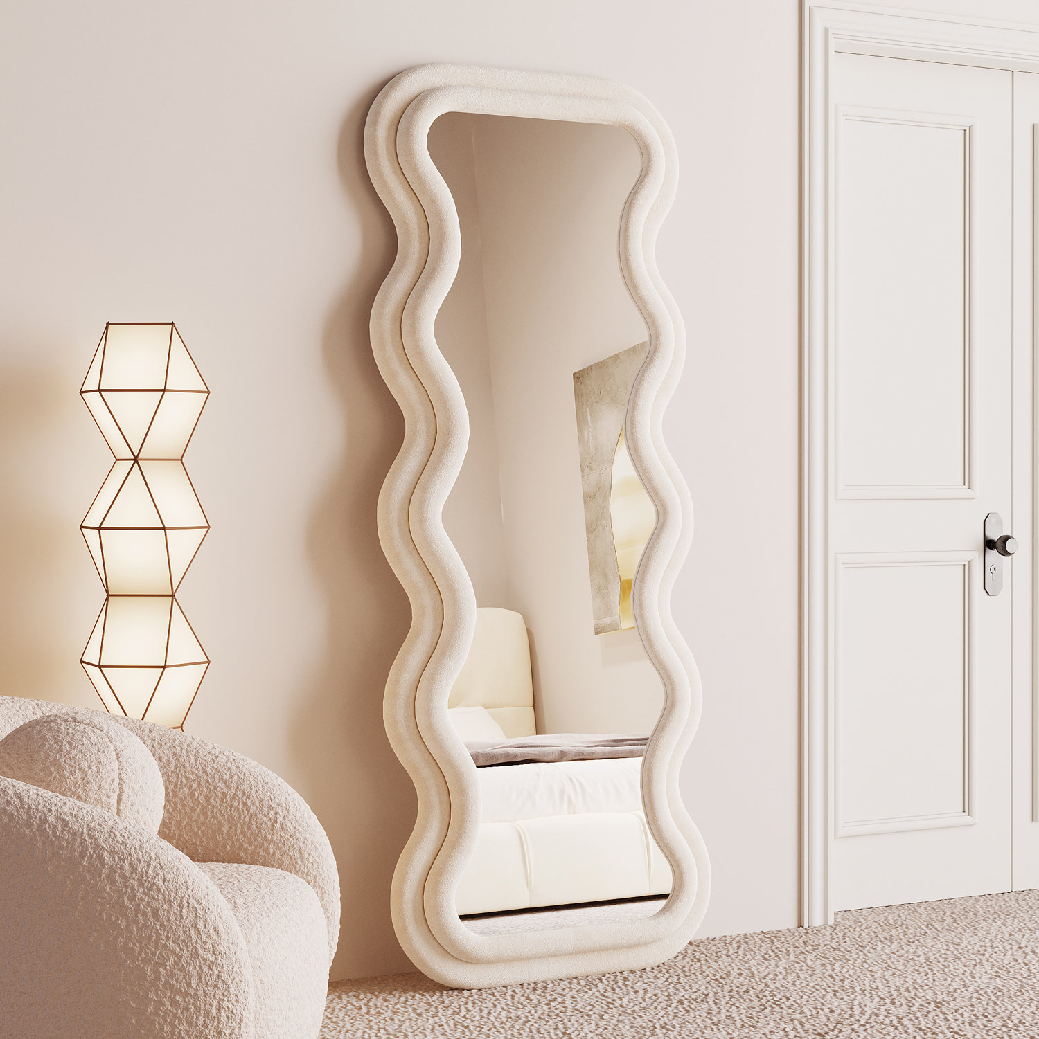 Ivy Bronx Benites Wavy Mirror Full Length Mirror & Reviews | Wayfair