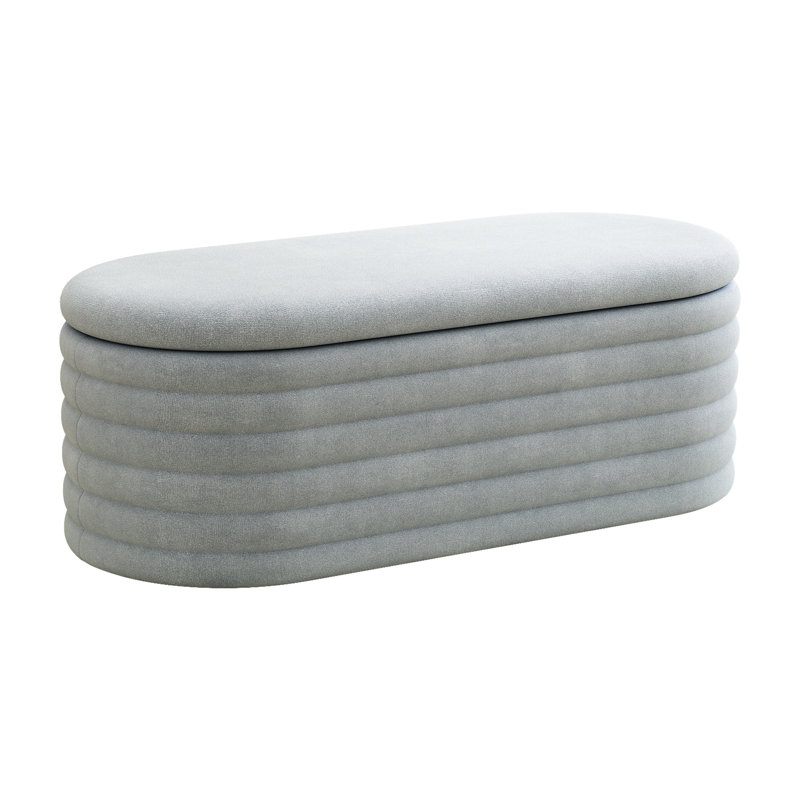 Banc de rangement contemporain gris - 40 po. Convient à la chambre à coucher, au salon, au vestibule. Sert de repose-pieds, de sièges supplémentaires, de commode. Tissu. Coussin en mousse. Stable et. Chenille grise facile à utiliser de 40 po. Idéal