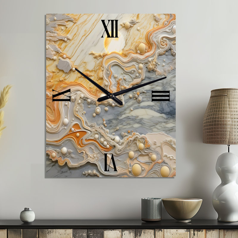 Horloge murale abstraite crème, Petit