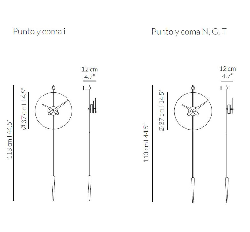 Punto Y Coma Metal Wall Clock
