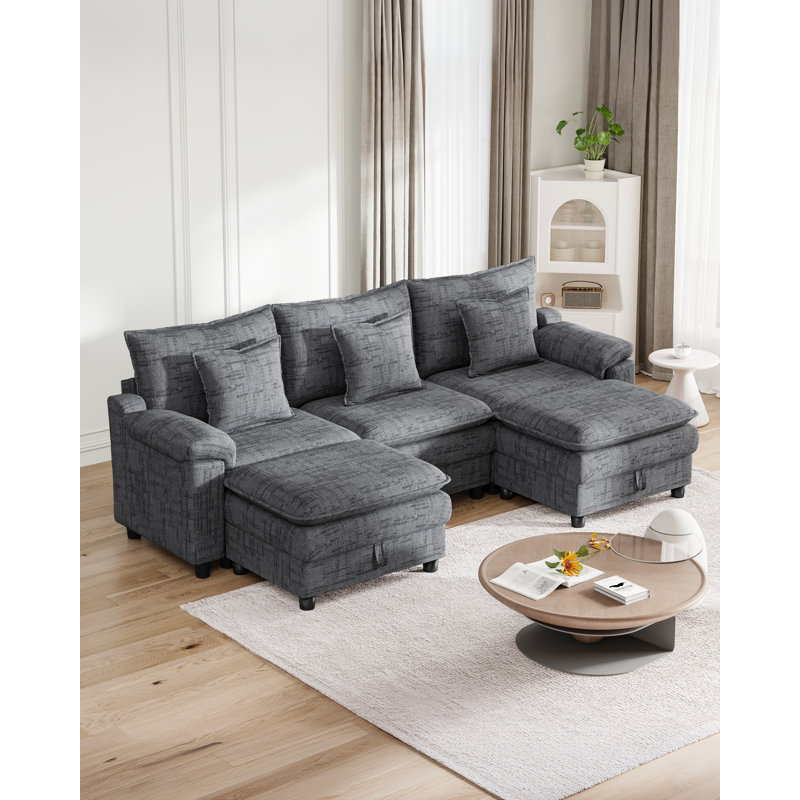 Sofa, 87 cm H x 231 cm W x 206 cm D