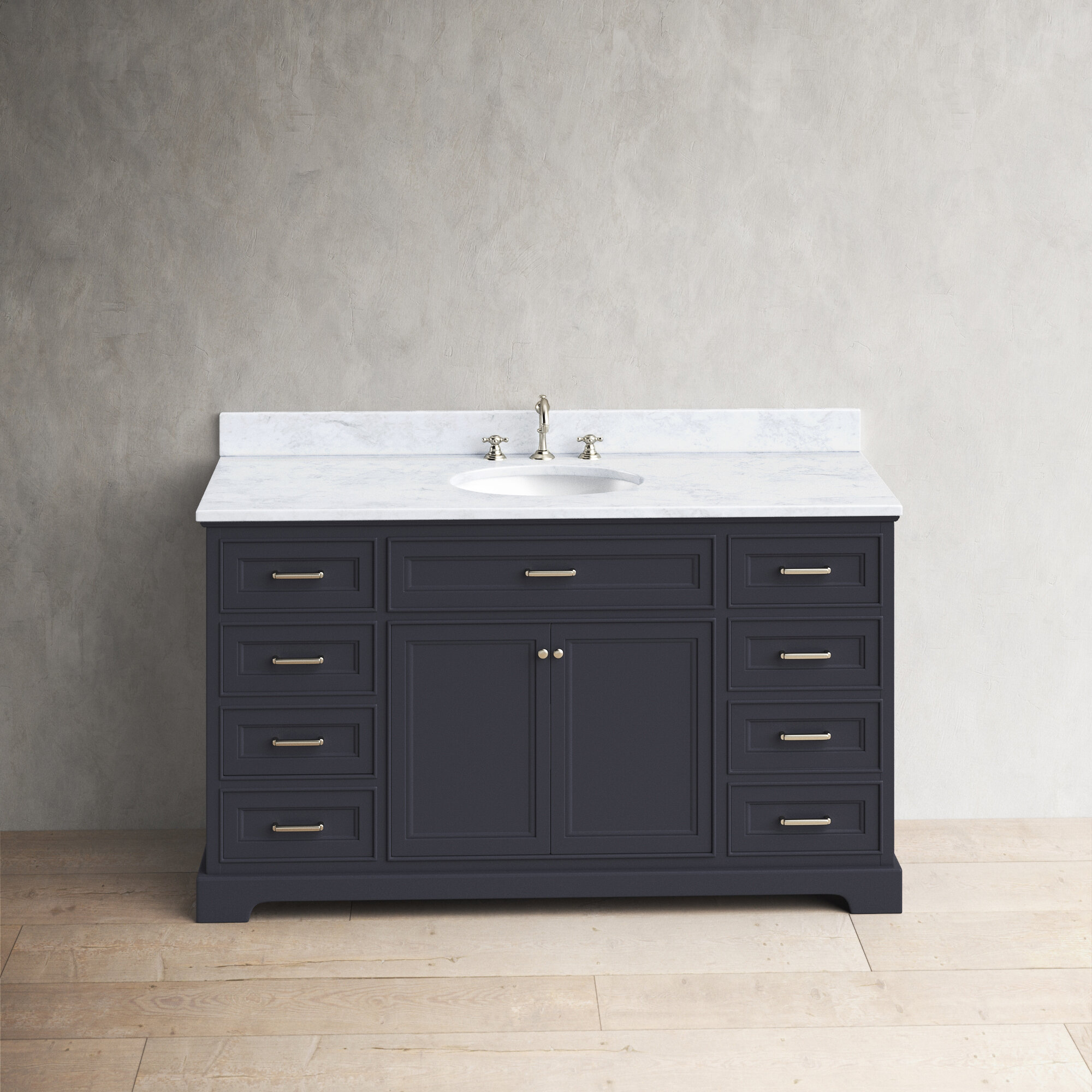 The Jean 60 Barnwood Vanity With Six Drawers