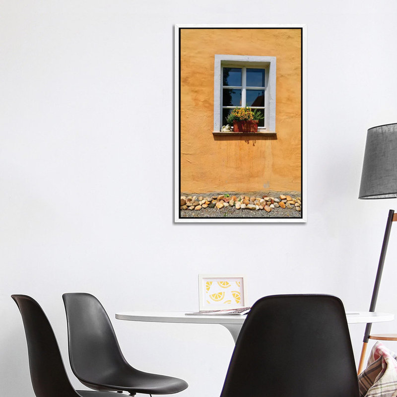 Single Window With Flower Box by Susan Vizvary - Gallery-Wrapped Canvas Giclée on Canvas, White Framed