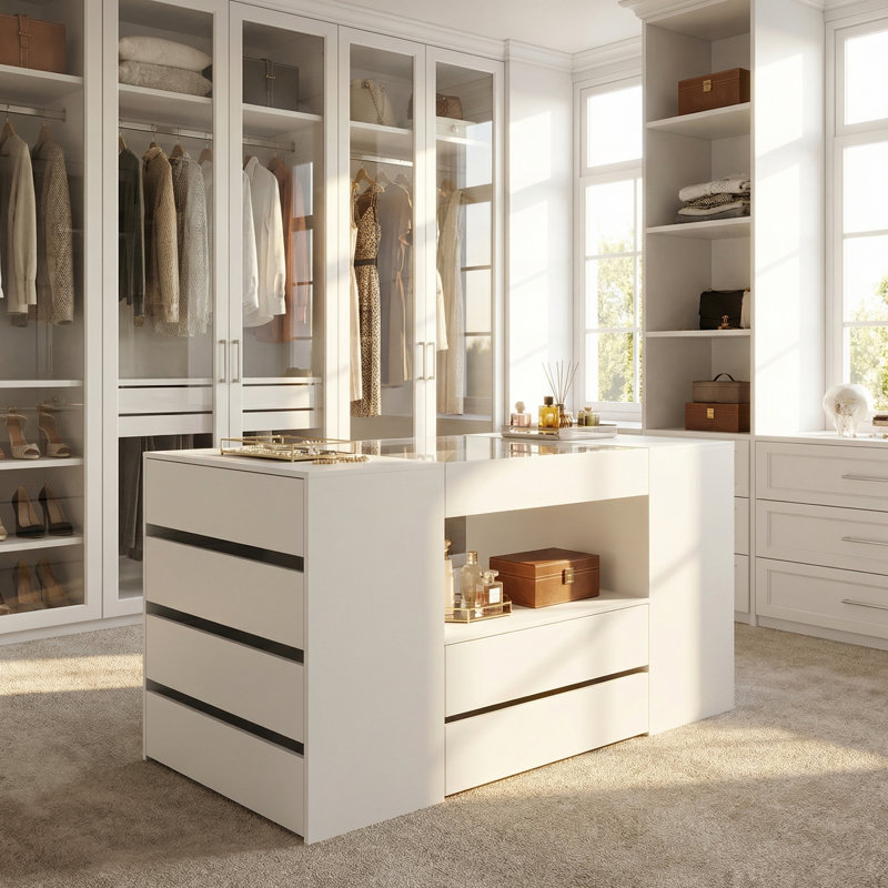 Fourteen Drawer Closet Island