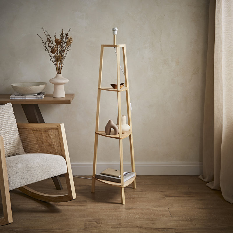 Aidrianna 138cm Tripod Floor Lamp, Natural Wood