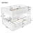 Queen over Queen Bunk Bed with Ladder, Guardrails, Pegboard & Bookshelf, White-775548862-775548849